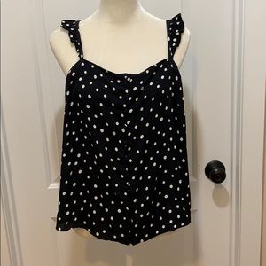 Madewell Ruffle strap polka dot cami